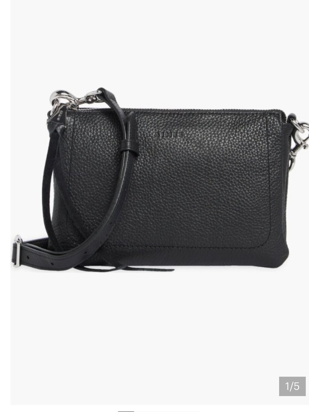 Aimee Kestenberg Black Pebbled Leather Crossbody Bag -